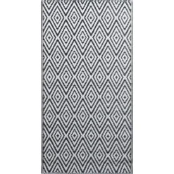 vidaXL udendørstæppe ARAKIL 80x150 cm PP hvid og sort