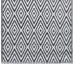 vidaXL udendørstæppe ARAKIL 80x150 cm PP hvid og sort