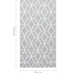 vidaXL udendørstæppe ARAKIL 80x150 cm PP grå