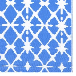 vidaXL udendørstæppe ARAKIL 80x150 cm PP Blå og hvid