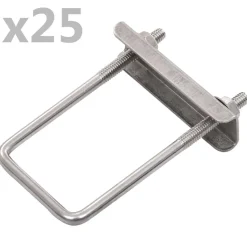 vidaXL U-formet forbindelsesklemme til hegn 25 sæt 60 x 40 mm