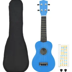 vidaXL ukulelesæt med taske til børn 21" babyblå