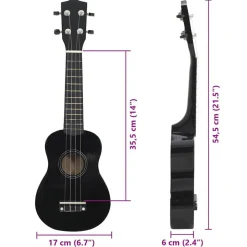 vidaXL ukulelesæt med taske til børn 21