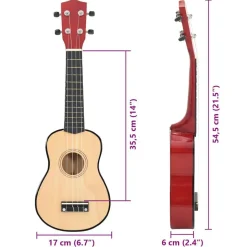 vidaXL ukulelesæt sopran med taske til børn 21