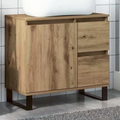 vidaXL underskab til badeværelse 65x33x60 cm konstrueret træ kunsteg