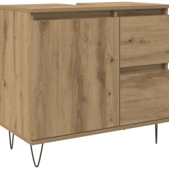 vidaXL underskab til badeværelse 65x33x60 cm konstrueret træ kunsteg