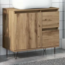 vidaXL underskab til badeværelse 65x33x60 cm konstrueret træ kunsteg