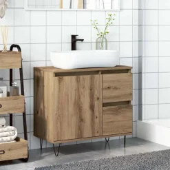 vidaXL underskab til badeværelse 65x33x60 cm konstrueret træ kunsteg