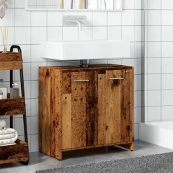 vidaXL underskab til håndvask 60x30x60 cm konstrueret træ gammelt træ