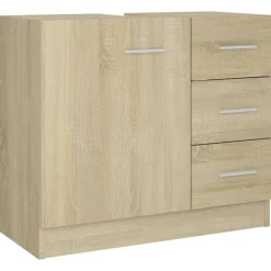 vidaXL underskab til håndvask 63x30x54 cm konstrueret træ sonoma-eg