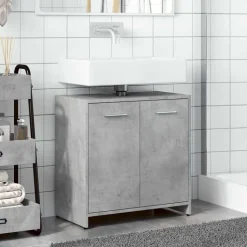 vidaXL underskab til håndvask 60x33x60 cm konstrueret træ betongrå