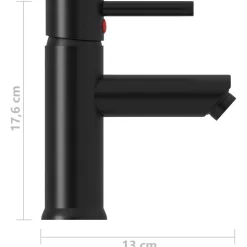 vidaXL vandhane til badeværelseshåndvask 130x176 mm sort