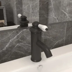 vidaXL vandhane til badeværelseshåndvask 130x180 mm grå