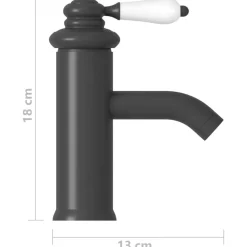 vidaXL vandhane til badeværelseshåndvask 130x180 mm grå