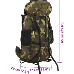 vidaXL vandretaske 60 l camouflage oxfordstof grøn