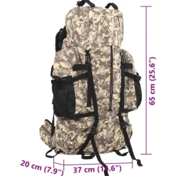 vidaXL vandretaske 60 l camouflage oxfordstof brun