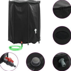 vidaXL vandtank med hane sammenfoldelig 750 l PVC