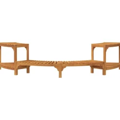 vidaXL Varme Badekar Omgivelse Halvrundt Brun 252 x 112 x 55,5 cm