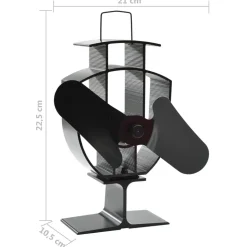vidaXL varmedrevet ovnventilator 2 blade sort
