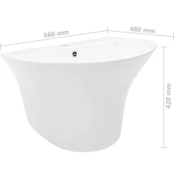 vidaXL Vask Hvid 56 x 48 x 42 cm Glaseret Keramik