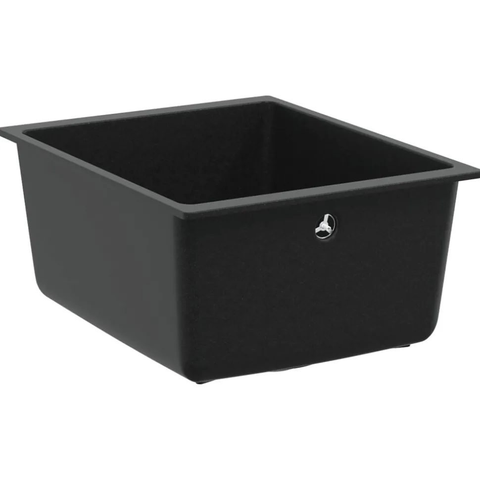 vidaXL Vask Sort 370 x 460 mm 80% Kvarts og 20% Resin
