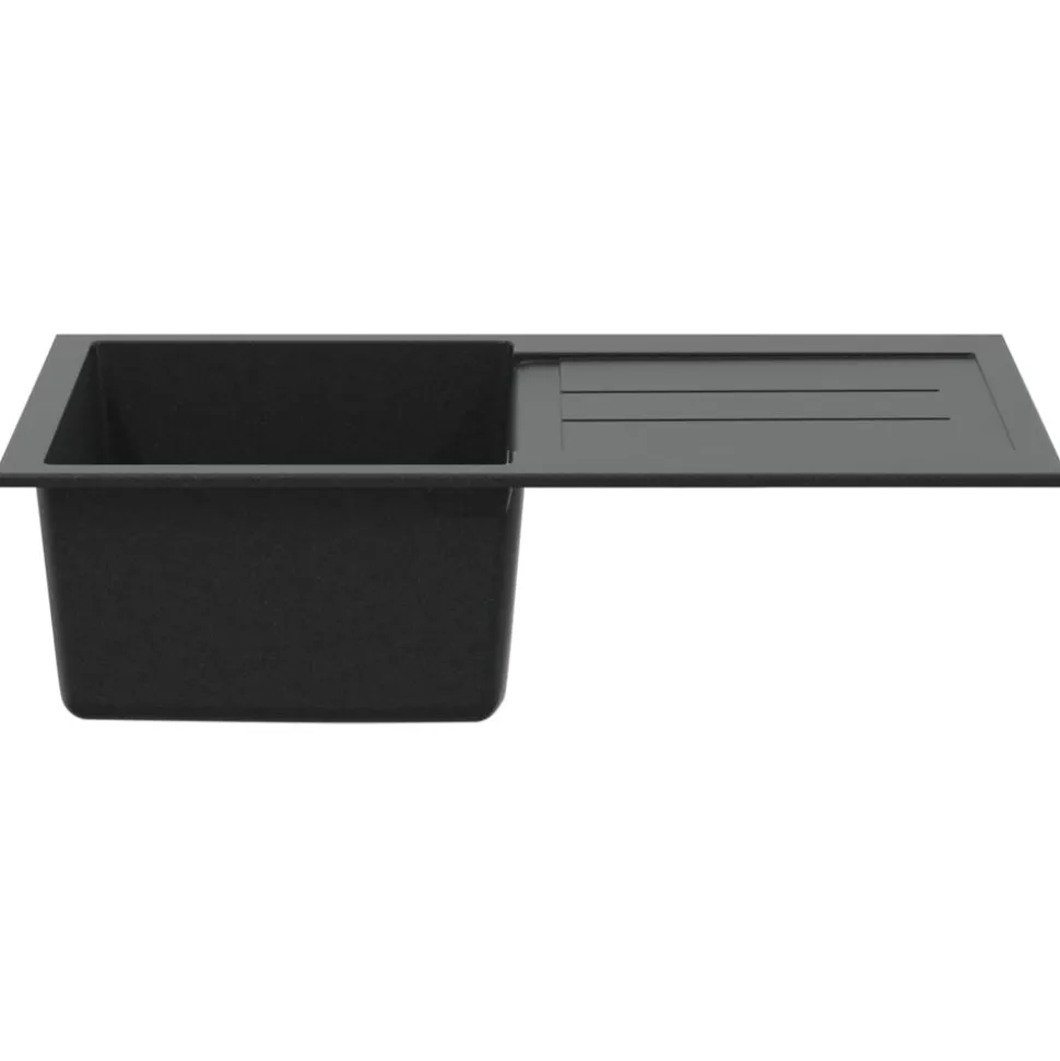 vidaXL Vask Sort 780 x 500 mm 80% Kvarts og 20% Resin