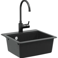 vidaXL Vask Sort 470 x 440 mm Granit