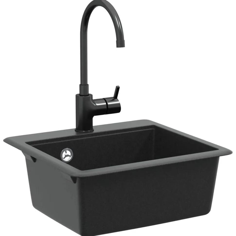 vidaXL Vask Sort 470 x 440 mm Granit