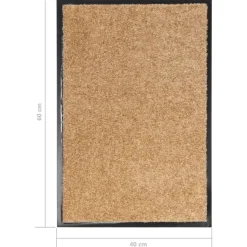 vidaXL vaskbar dørmåtte 40x60 cm cremefarvet