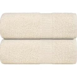 vidaXL vaskehåndklæder FROGN 2 stk. cremefarvet 30x30 cm 360 gsm