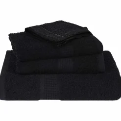 vidaXL vaskehåndklæder FROGN 2 stk. sort 30x30 cm 360 gsm