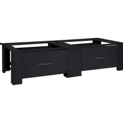 vidaXL Vaskemaskine Pedestal 2 pcs Sort 127 x 54,5 x 32,5 cm Stål