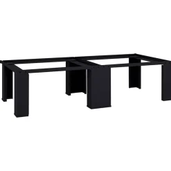 vidaXL Vaskemaskine Pedestal 2 pcs Sort 127 x 54,5 x 32,5 cm Stål