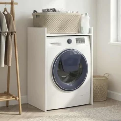 vidaXL Vaskemaskine Skab Hvid 67,5 x 48 x 97 cm Konstrueret træ