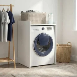 vidaXL Vaskemaskine Skab Hvid 67,5 x 62 x 97 cm Konstrueret træ