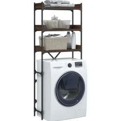 vidaXL vaskemaskinereol 67x25x163 cm konstrueret træ brunt egetræ