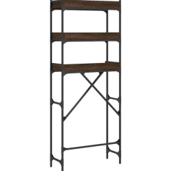 vidaXL vaskemaskinereol 67x25x163 cm konstrueret træ brunt egetræ