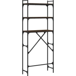 vidaXL vaskemaskinereol 67x25x163 cm konstrueret træ brunt egetræ