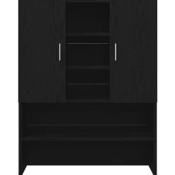 vidaXL Vaskemaskineskab 2 pcs Sort eg 70,5 x 71,5 x 181,5 cm