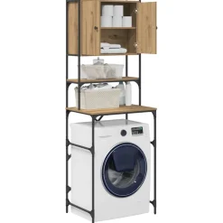 vidaXL Vaskemaskineskab Artisan Egetræ 68 x 48,5 x 194 cm