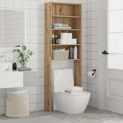 vidaXL vaskemaskineskab 64x24x190 cm egetræ