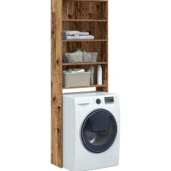 vidaXL vaskemaskineskab 64x24x190 cm antikt træ