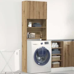 vidaXL vaskemaskineskab 64x24x190 cm konstrueret træ kunsteg