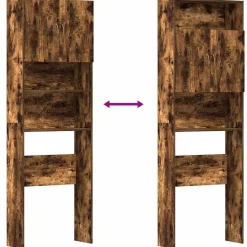 vidaXL vaskemaskineskab 64x24x190 cm konstrueret træ røget eg