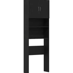 vidaXL vaskemaskineskab 64x24x190 cm konstrueret træ sort egetræsfarve