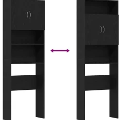 vidaXL vaskemaskineskab 64x24x190 cm konstrueret træ sort egetræsfarve