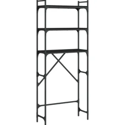 vidaXL vaskemaskineskab 67x25x163 cm konstrueret træ sort