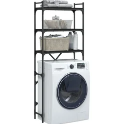 vidaXL vaskemaskineskab 67x25x163 cm konstrueret træ sort