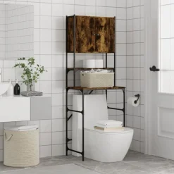 vidaXL vaskemaskineskab 68x48,5x194 cm røget egetræsfarve