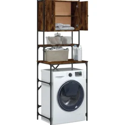 vidaXL vaskemaskineskab 68x48,5x194 cm røget egetræsfarve